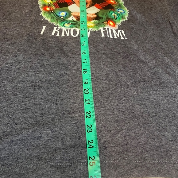Mens ELF "OMG! SANTA! I KNOW HIM!" heather blue t-shirt, size XL - NWOT - Picture 5 of 6